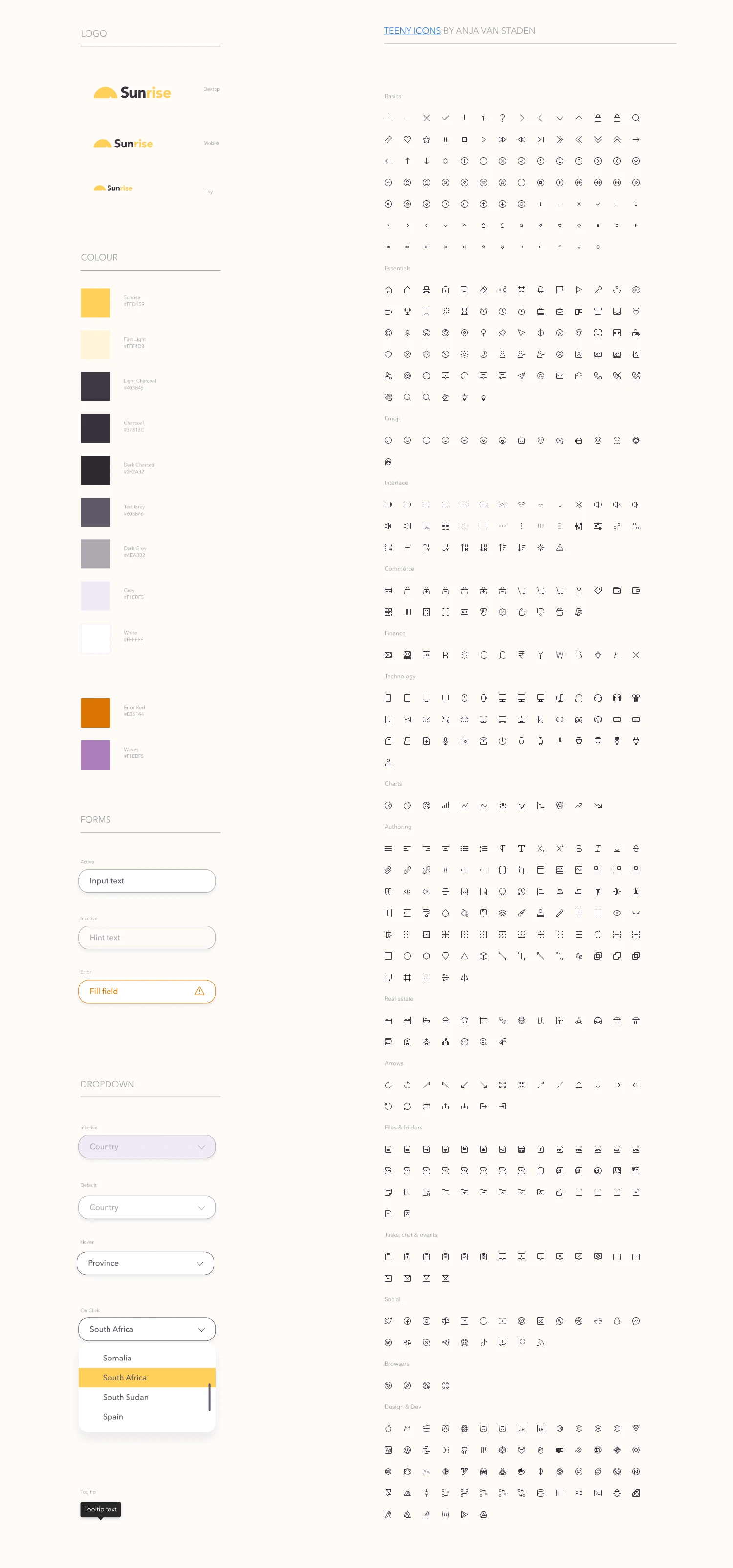 Sunrise Design System for Figma - ☀️Sunrise is a Design System oriented for Web (Desktop & Mobile) usage I created. I kept things fairly simple as I believe it should have space to organically grow your component library specifically for your application. I decided to make ☀️Sunrise, open source and available to anyone who would like to use it or be inspired by it.
