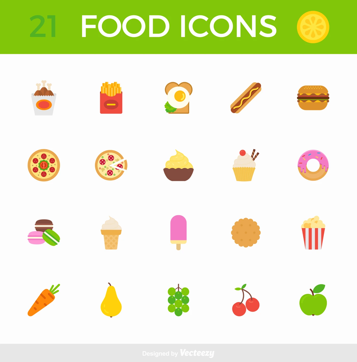 Tasty Food Free Icon Pack - 21 free, tasty food icons for your next product design project