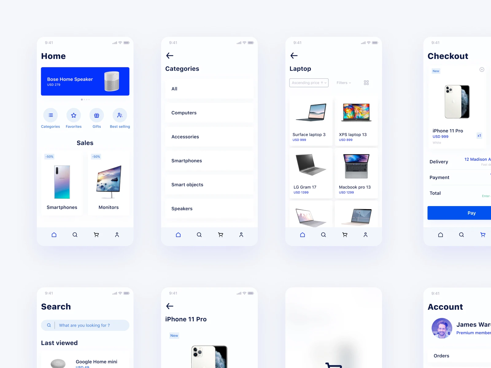 Tech Marketplace UI Kit for Figma - It's a tech-oriented marketplace with modern UI design.