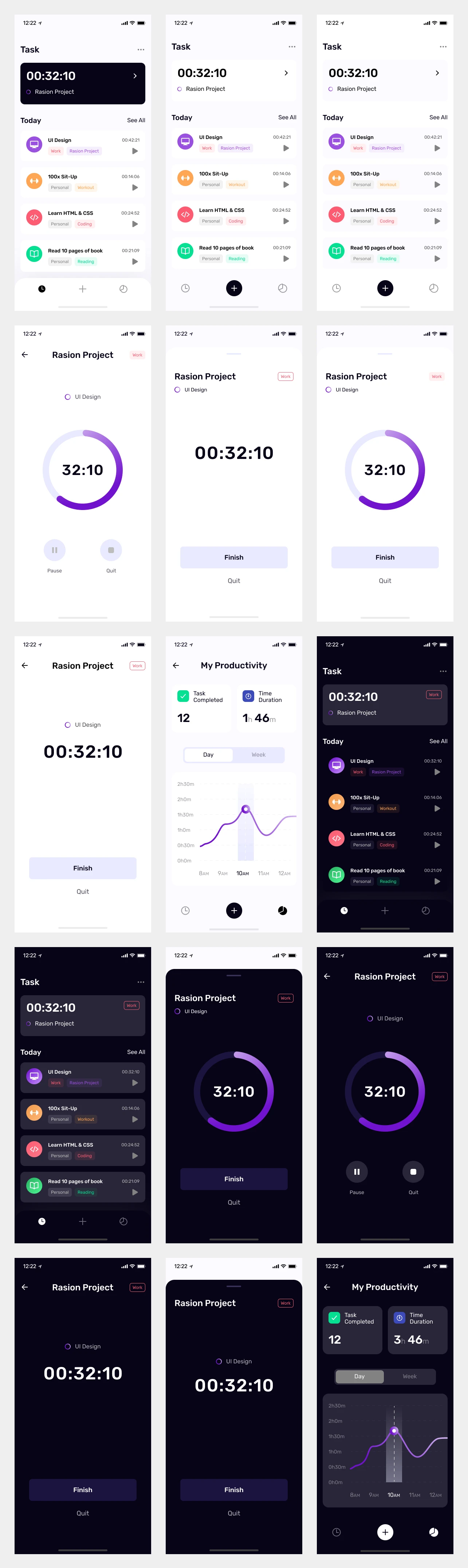 TimePad - Time Tracker Free UI Kit for Figma - Enjoy TimePad, minimal and clean app design, 15 screens for you to get started