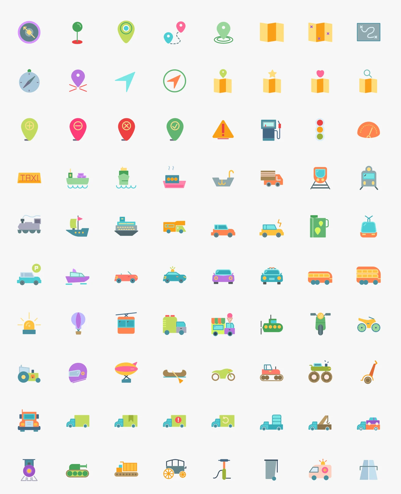 Transport & Household Free Icon Pack - 192 custom transport & household icons. Perfect for saving you time and adding a little vector flavor to your web and mobile designs. Use the household icons for a furniture store website or a DIY blog, or go nuts on a map app with the transportation icons.
