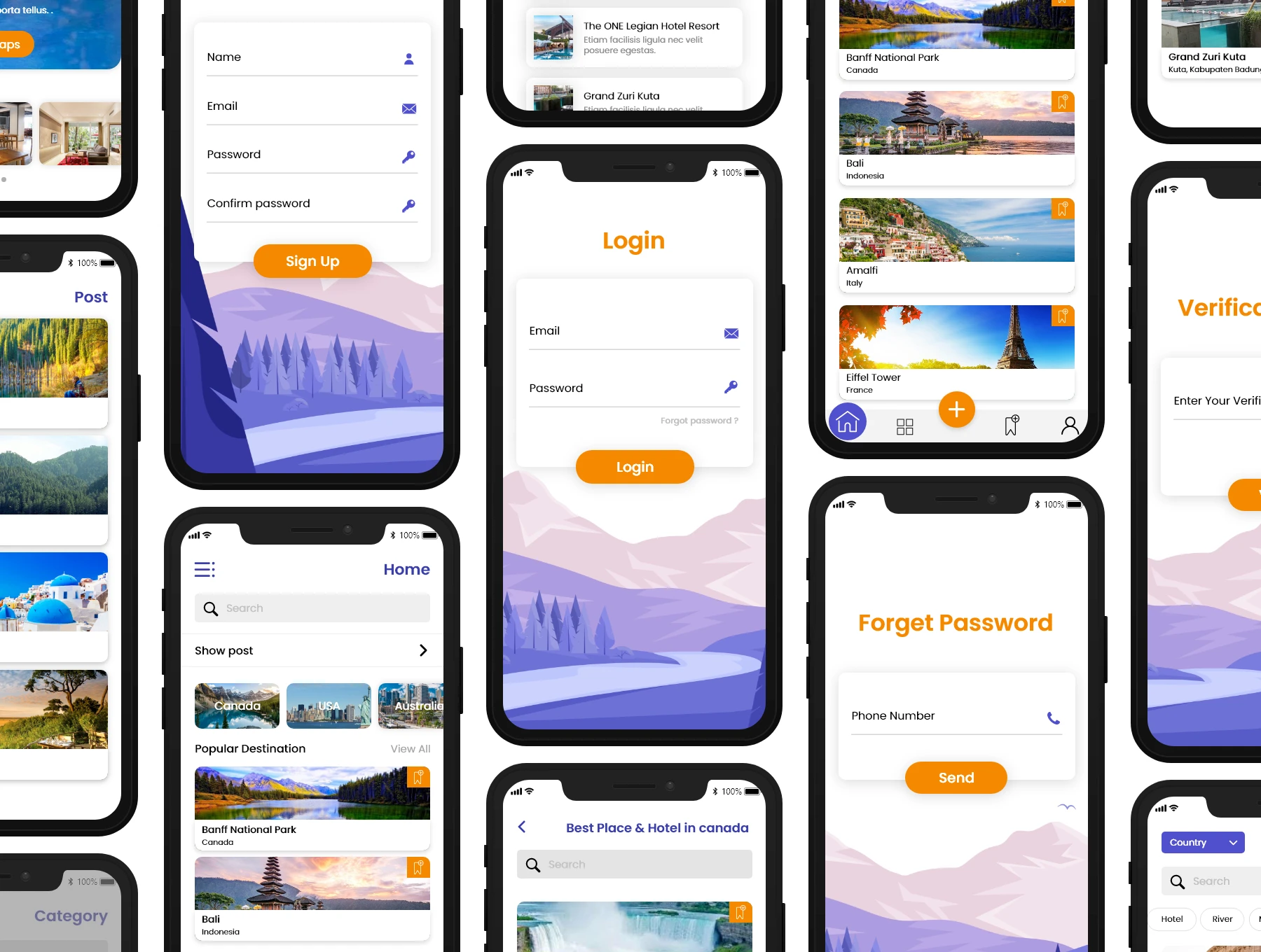 Travel App for Adobe XD - Crafted carefully with all possible features related to travel information services. It contains totally 28 screens. Each screen is fully customizable, easy to use and carefully layered and organized in Adobe XD.