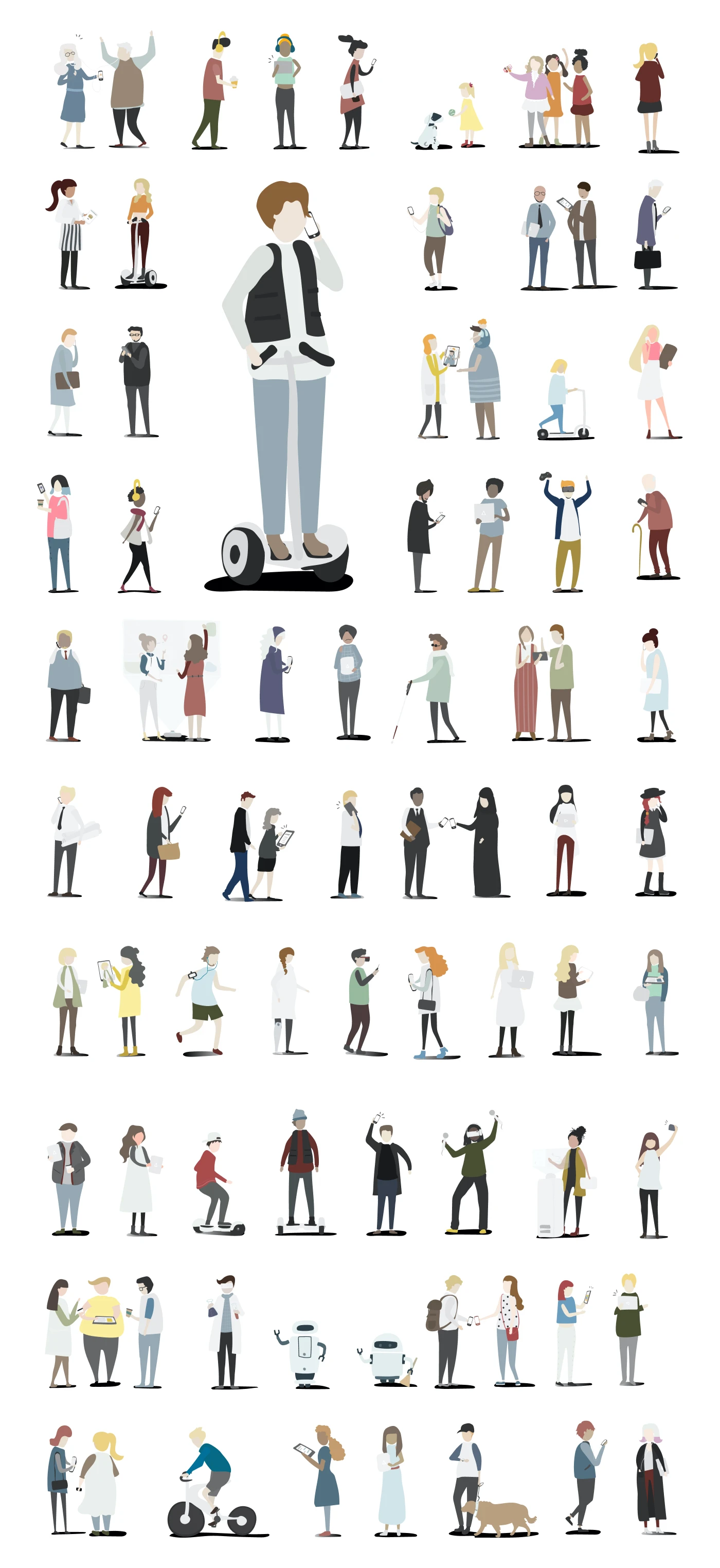 Vector Character Illustrations for Figma - A good collection of 78 illustrations showing people in action - dancing, communicating, driving, taking selfies, etc. It's always good to have illustrations at hand and with this nice customizable resource, you can include these characters in various projects.